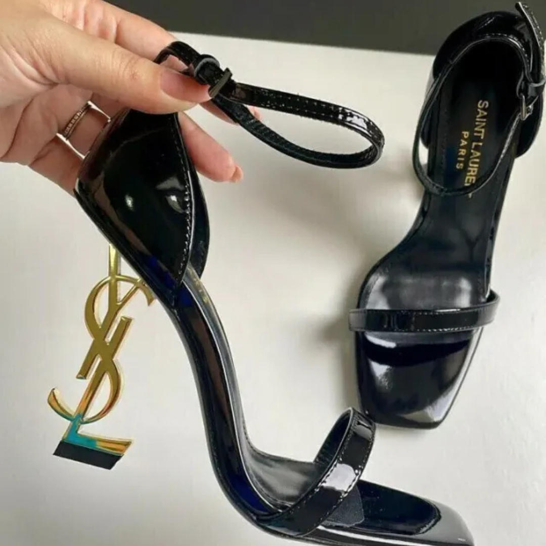 KIT DE FIRMA DE YSL: CARTERA LOULOU Y SANDALIAS OPYUM