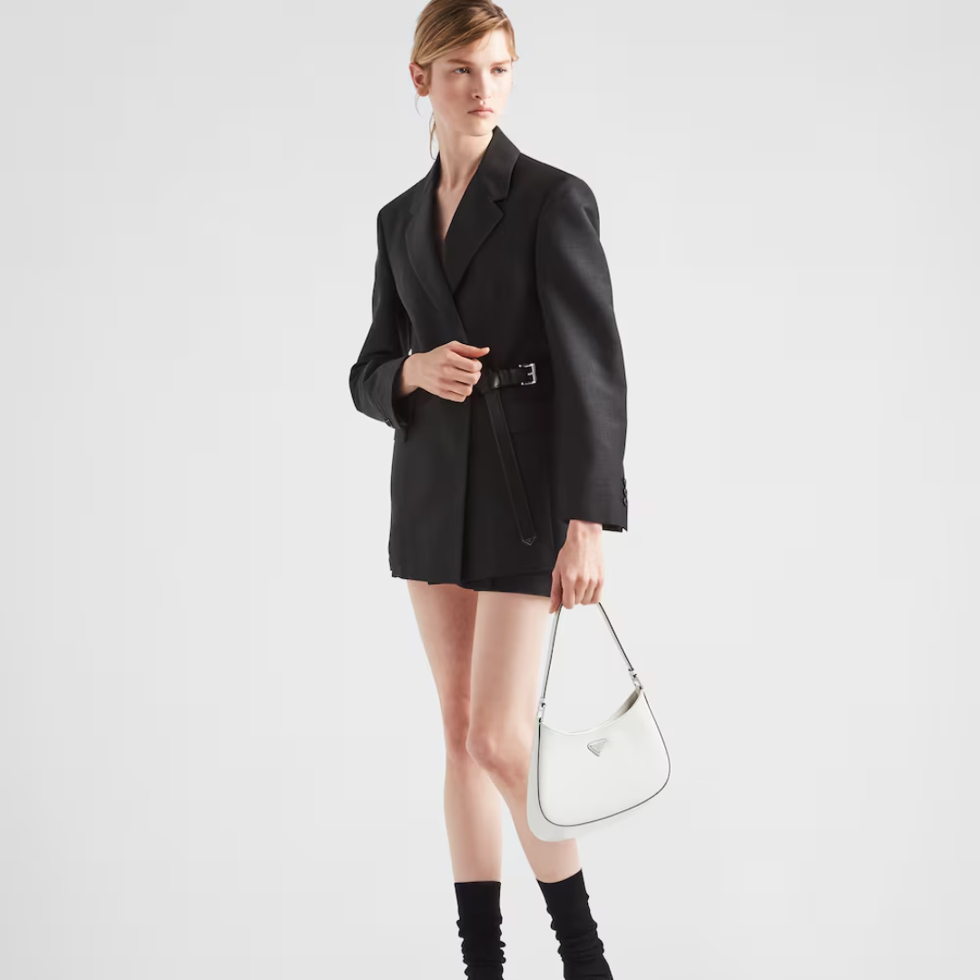 CARTERA DE HOMBRO PRADA CLEO DE PIEL CEPILLADA