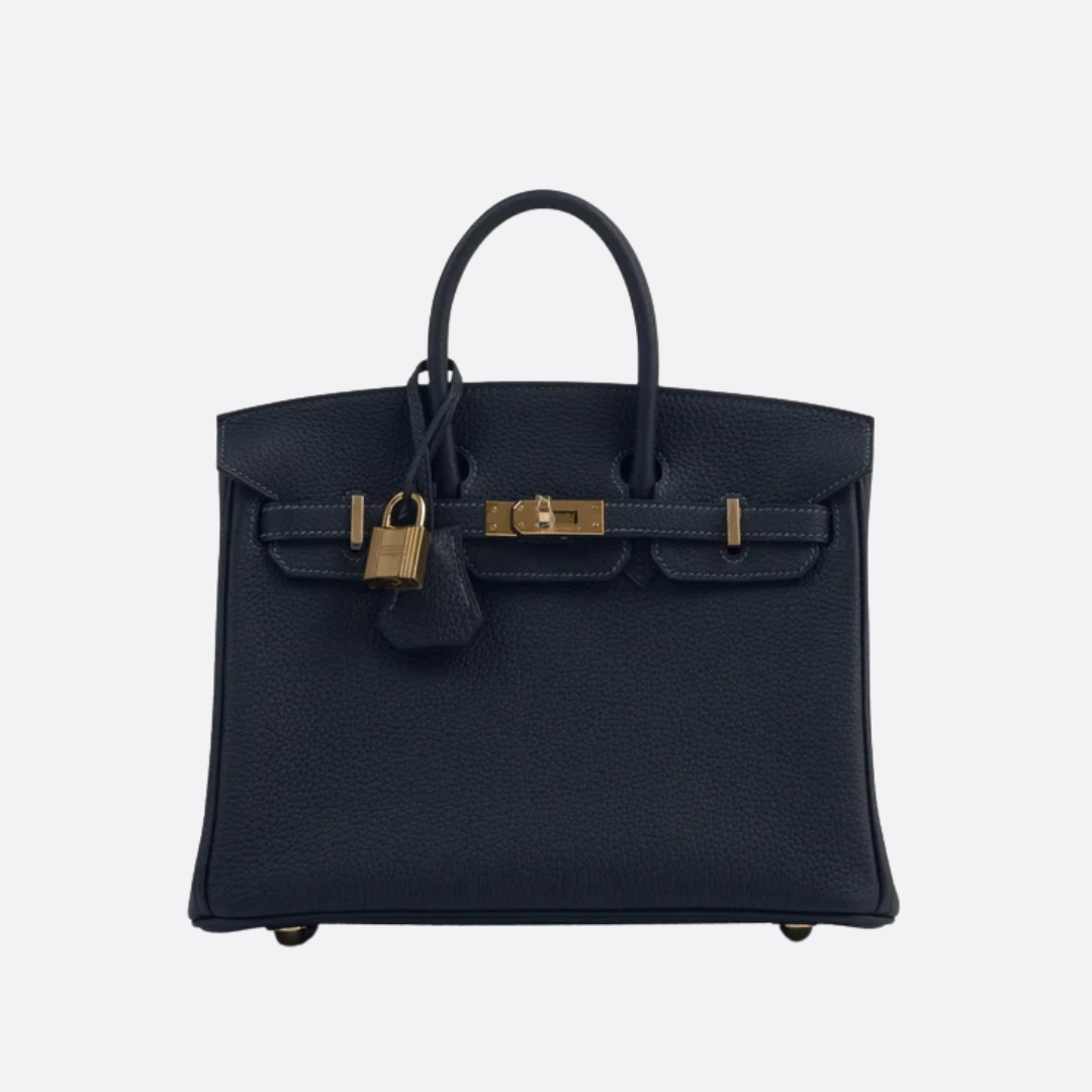 HERMÈS BIRKIN 25 HSS CRAIE/GRIS TOURTERELLE EN PIEL TOGO CON HERRAJES DORADOS CEPILLADOS