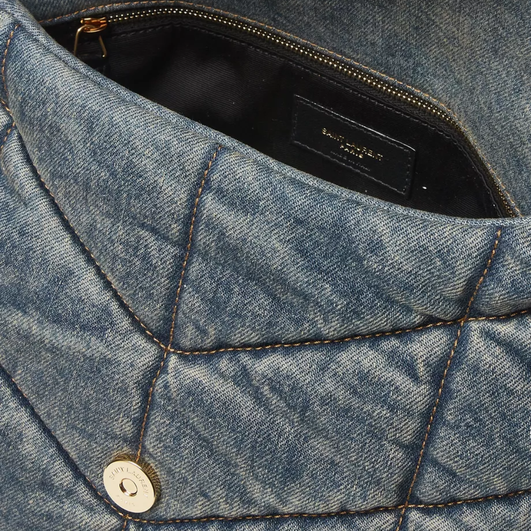 LOULOU PUFFER TASCHE AUS GESTEPPTEM VINTAGE-DENIM